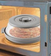EZMO 2 in 1 Collapsible Microwave Splatter Cover for food, with Tray & Handles, make microwave clean