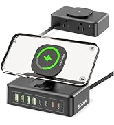 300W USB Charging Station, 11-in-1 USB C Power Strip Surge Protector, 2AC Outlets & 8USB Ports, 5...