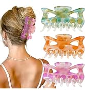GQLV Big Flower Hair Claw Clips-3PCS Strong Hold Cute Hair Clips for Women/Girls,Nonslip Claw Cli...
