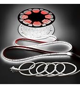 Samsion 120V LED Strip Lights White 150FT/45M One Roll Waterproof LED Light Strips Outdoor Daylig...