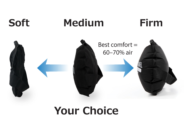 Soft / Medium / Firm Adjust firmness with air level