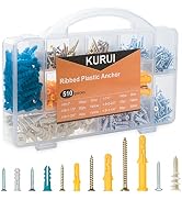 KURUI 510PCS Drywall Anchors and Screws Assortment Kit, 265 Plastic Wall Anchors and 265 Philips ...