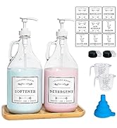 LIKAJON Glass Laundry Detergent Dispenser, Liquid Laundry Soap Dispenser for Laundry Room, 64oz D...