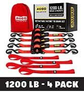 AUGO Retractable Ratchet Straps | 4 Heavy Duty Ratchet Straps Self Retractable Tie Down Straps wi...