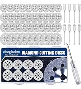 20 22 25 30mm 40Pcs Diamond Cutting Wheel 545 for Dremel Rotary Tool with 402 Mandrel (3mm) 8pcs ...