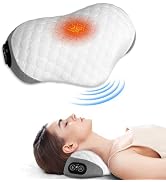 Cervical Neck Pillow for Pain Relief Sleeping Neck Support Memory Foam Cotton Heat Therapy & Vibr...