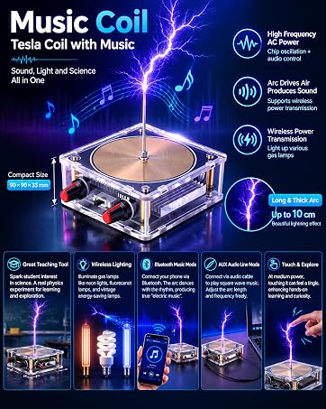 VISLONE Music Coil, Arc Plasma Coil, Science Education Kit