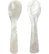 ThougrLyh Caviar Spoon 2pcs Mother of Pearl Spoons for Caviar Ice Cream Sauce 3.54 Inches Shell S...