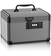 Lockbako Medicine Lock Box with Code, Locking Medicine Box with Removable Tray & Pocket Bag, Port...
