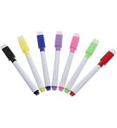 BWESOO 5Pcs Random Colors Whiteboard Pen Erasable Dry White Board Markers Black Ink Fine Size Nip...