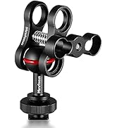 MINIFOCUS 1'' Ball Clamp Mount with Cold Shoe Ball Mount Head Base Adapter Connector for Diving L...