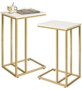 Aibiju Small Side Tables C Shaped, Small End Table Set of 2, Small Table Stand for Living Room Be...