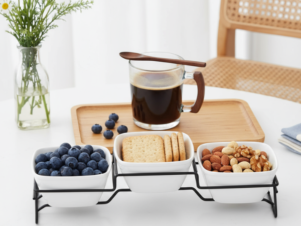 Square Bowl Chip & Dip Serving Set