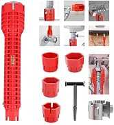Tap Spanner Tool, 12-in-1 Multi-Functional Faucet Wrench, Comfortable Grip, Anti-Slip, for Sink, ...
