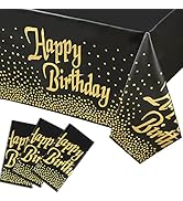3 Pack Happy Birthday Tablecloth – Premium 54 X 108 Happy Birthday Decorations, Table Cover for P...