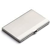 Zhuluck 1Pc Silver Professional Business Card Holder Stainless Steel Pocket Name Card for Case Ho...