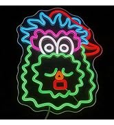Retro Baseball Theme LED Neon Sign – 40x30cm Novelty Monster Mascot Wall Art – USB Powered Decor ...