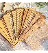 BLEDS Handmade Scrapbook Paper, 16 Sheets Textured Paper Mesh Fabric Mix Special Junk Journal Pap...