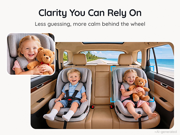 Dual Car Camera Baby Monitor for 2 Kids Baby Car Mirror Rear Facing
