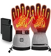 ALLJOY Heated Gloves for Men Women 5000mAh Rechargeable Heating Gloves 3 Heating Levels Touchscre...