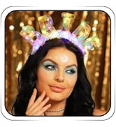 JEAIRTS Light Up Bride Headband Glowing BRIDE Letter Hair Band Led Bachelorette Party Hair Access...
