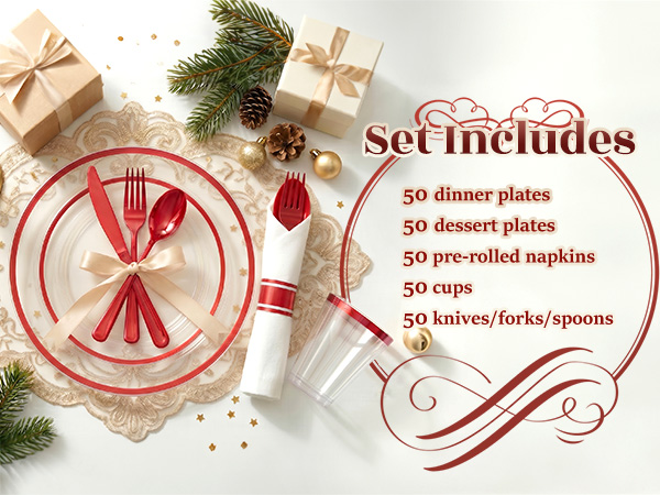 party plates and cups and napkins sets