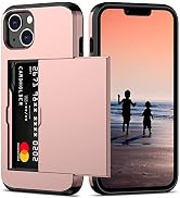 Nvollnoe for iPhone 14 Case with Card Holder Heavy Duty Protective Dual Layer Shockproof Hidden C...