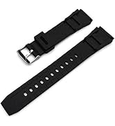 BWESOO Black Silicone Replacement Watch Strap, Waterproof Wrist Watch Band with Buckle Practical ...