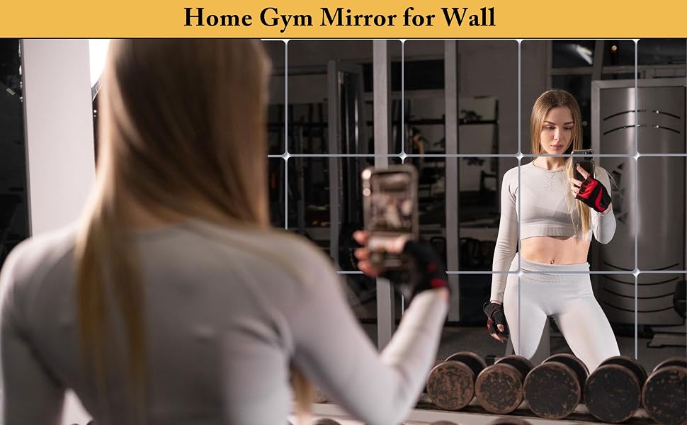 VXKZF Unbreakable Wall Mirror Full Length Mirror Tiles