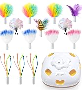 ORSDA 14Pcs Cat Feather Toys Replacement Interactive Kitten Toys for Indoor Cats with Mylar Crink...