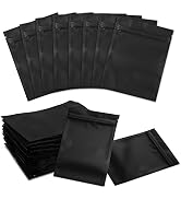 Black Resealable Bags Smell Proof Bags 3X4 Inch 300 Pieces Double-Sided Matte Black