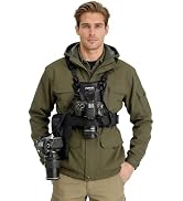 FOMITO Multi Camera Carrying Chest Harness System Vest with Side Holster for Canon for Nikon for ...