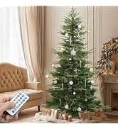YITAHOME Pre-Lit Aspen Fir Artificial Christmas Tree 6.5ft with Remote, Layered Christmas Tree wi...