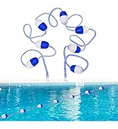 16ft -20ft Adjustable Pool Safety Rope with Floats, Floating Pool Divider- Sturdy, Effective Visi...