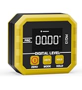 Rechargeable Digital Angle Finder and Magnetic Inclinometer Gauge | ±0.1° Accuracy Protractor | 3...