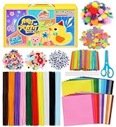 Eppingwin Pipe Cleaners Craft Kits, Craft Kit Includes Pom Poms, Felt Sheets, Pony Beads, Arts an...