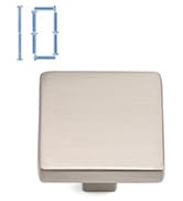 KOOFIZO 10 Pack Brushed Nickel Cabinet Knobs Stain Nickel Drawer Knobs K03 Square Single Hole Cab...