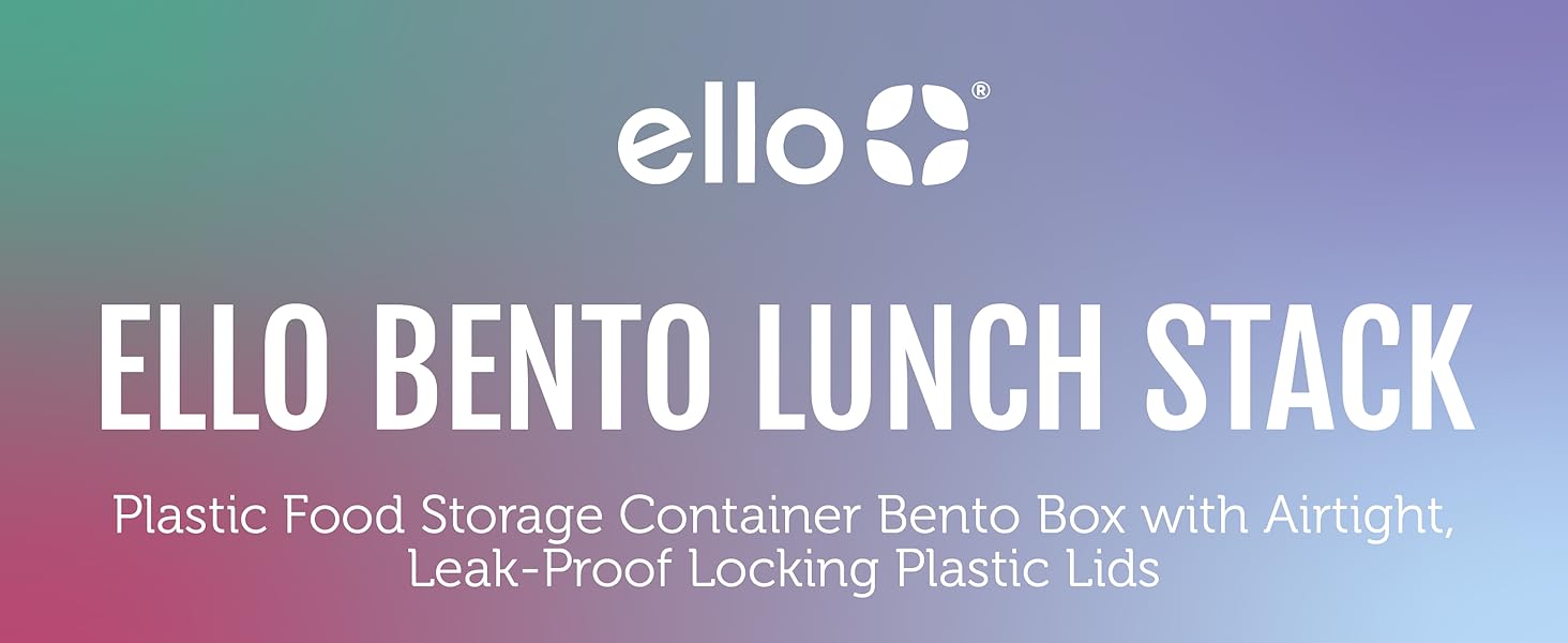 ello bento lunch stack plastic food storage container bento box with airtight locking lid