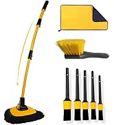 YeewayVeh Car Wash Kit, Extendable Car Wash Brush Mop with Long Handle, 5pcs Detailing Brush, 1pc...