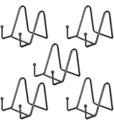 IBosins 5 Pack 3 Inch Small Plate Holder Display Stands, Mini Metal Black Frame Stand for Picture...