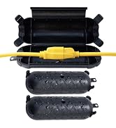 YOJOE 3PK Outdoor Extension Cord Cover Waterproof, Black Cord Protector Connector Electrical Safe...
