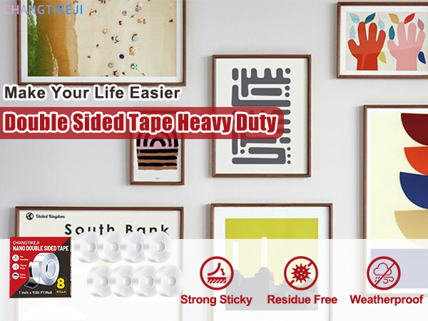 Double sided tape heavy duty