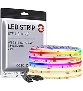 BTF-LIGHTING FCOB COB LED Strip Light, WS2814 Smart IC RGBW 3000K Color Chasing Light, UL Listed ...