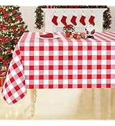 Smiry Rectangle Table Cloth, Waterproof Vinyl Tablecloths with Flannel Backing, Wipeable Buffalo ...