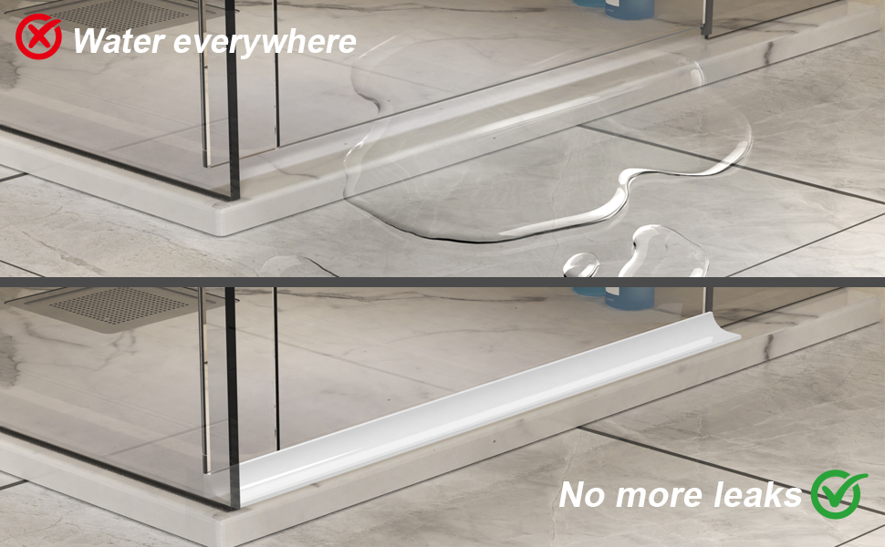 Shower Threshold Water Dam Silicone Shower Water Guard Collapsible Shower Door Bottom Seal