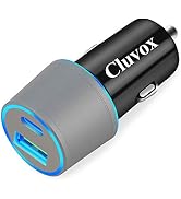 Dual USB Car Charger Adapter, Cluvox 20W Fast Charge Car Charger Compatible for iPhone 14/13/12/1...