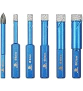 Diamond Drill Bit 1/5 1/4 5/16 3/8 1/2 inch - BRSCHNITT 1/4 inch Masonry Drill Bits Set for Porce...