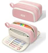 SUNEE Large Pencil Case, Big Capacity Pen Pouch with 3 Compartments, Kawaii Cute Pencil Bag with ...
