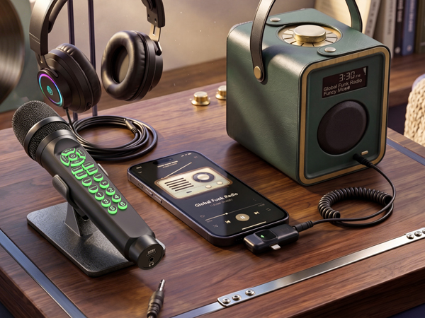 Live Sound Card Microphone with Voice Changer Sound Effects