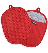 Rorecay Silicone Pot Holders Sets: Heat Resistant Oven Hot Pads with Pockets Non Slip Grip Large ...
